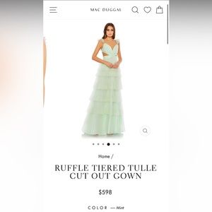 Mac Duggal Ruffle Tiered Cut Out Gown